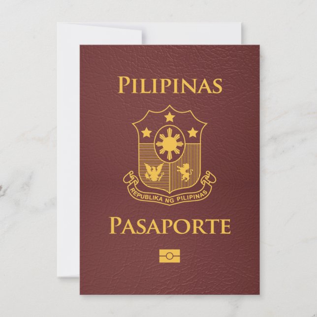 Burgundy Philippines Passport Save the Date (Front)