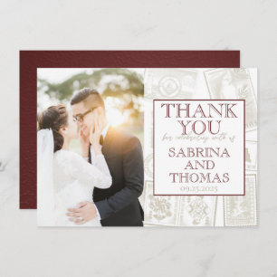 Burgundy Philippines Wedding Photo Thank You