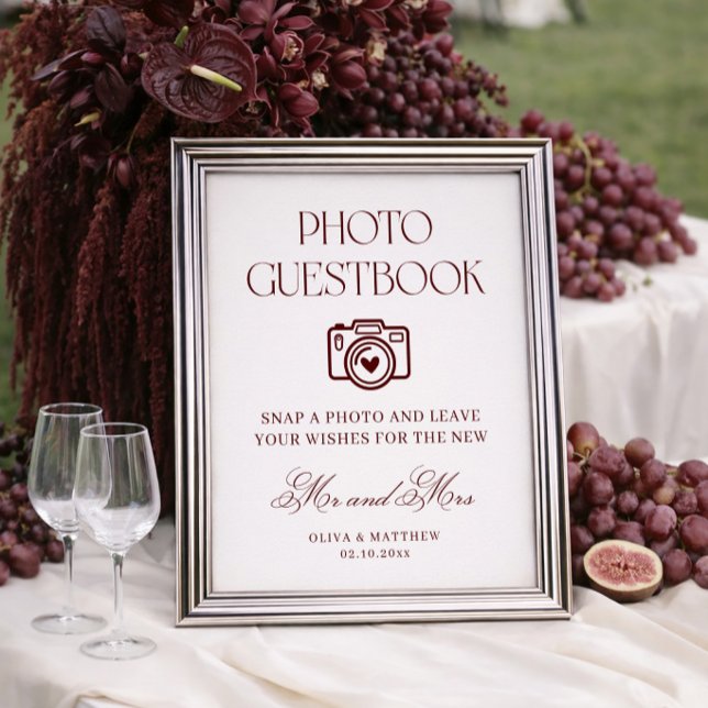 Burgundy Photo Guest Book Wedding (Creator Uploaded)