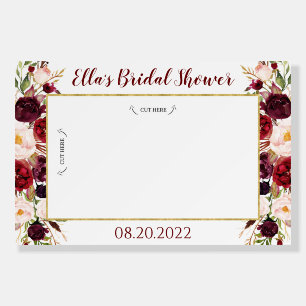 Burgundy Photo Prop Frame, Selfie Frame Board