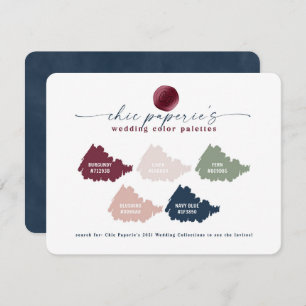 Burgundy & Pink 2021 Wedding Color Palette Card