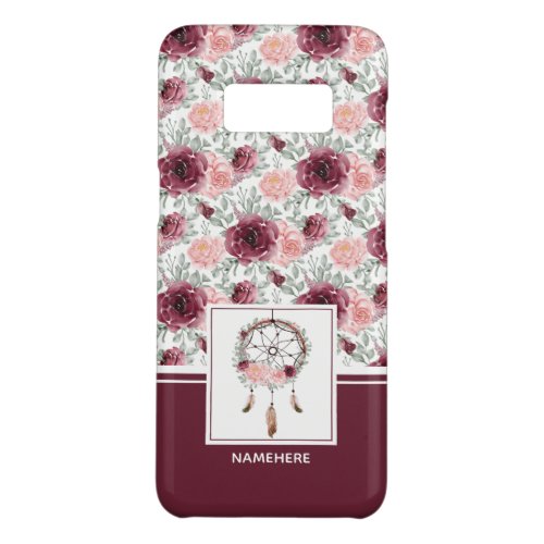 Burgundy Pink Blush Floral Dreamcatcher Case_Mate Samsung Galaxy S8 Case