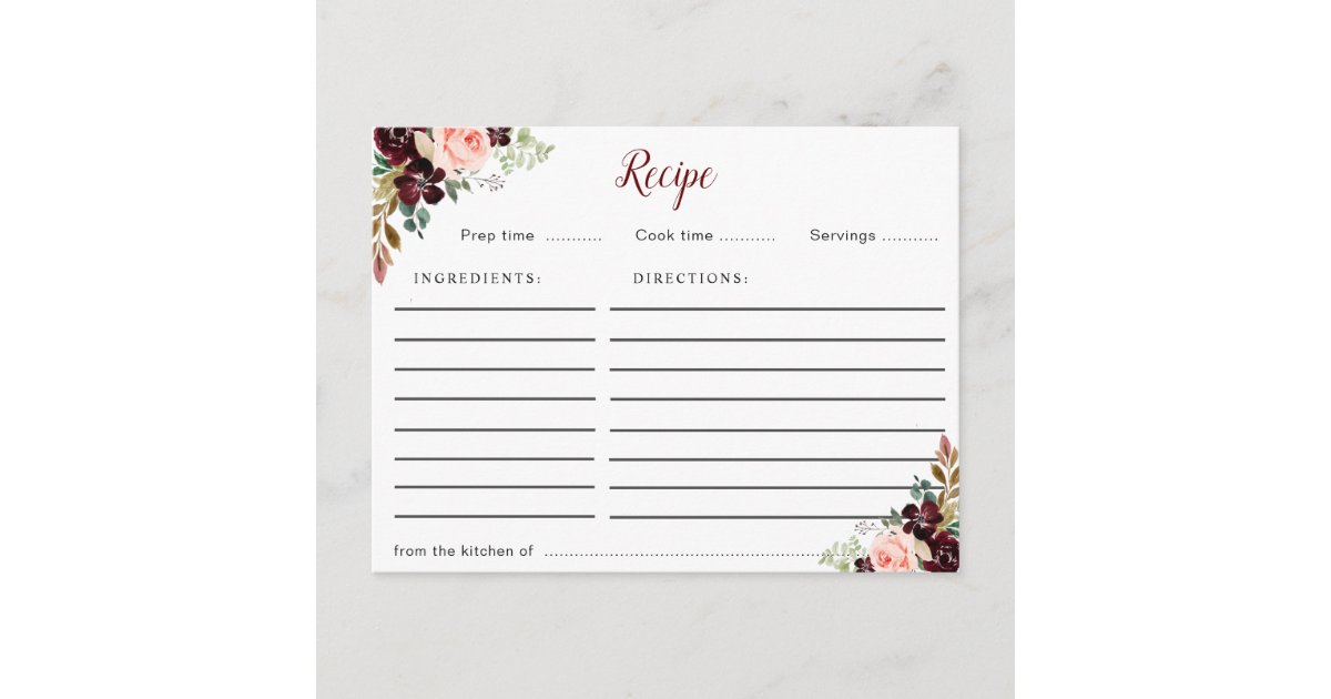 Blush Roses Recipe Cards - Lafayette Papers