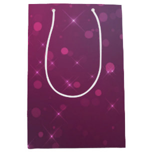 Burgundy Pink Bokeh Birthday Medium Gift Bag