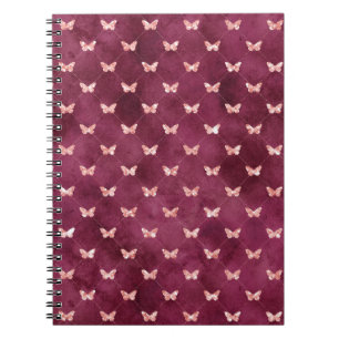 Burgundy Pink Butterflies Notebook