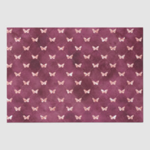 Burgundy Pink Butterflies Tissue Paper