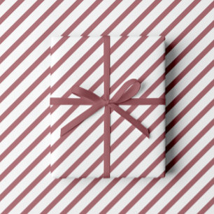 Burgundy Pink Dusty Rose White Stripes Pattern Wrapping Paper