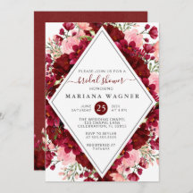 Burgundy Pink Floral Bridal Shower