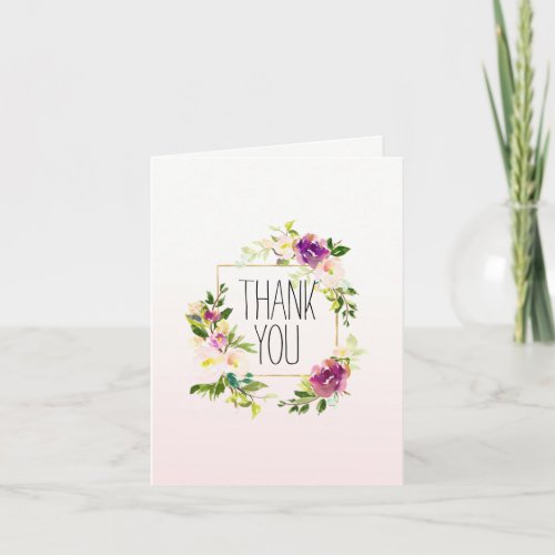 Burgundy Pink Floral Card