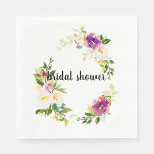 Burgundy Pink Floral Napkins