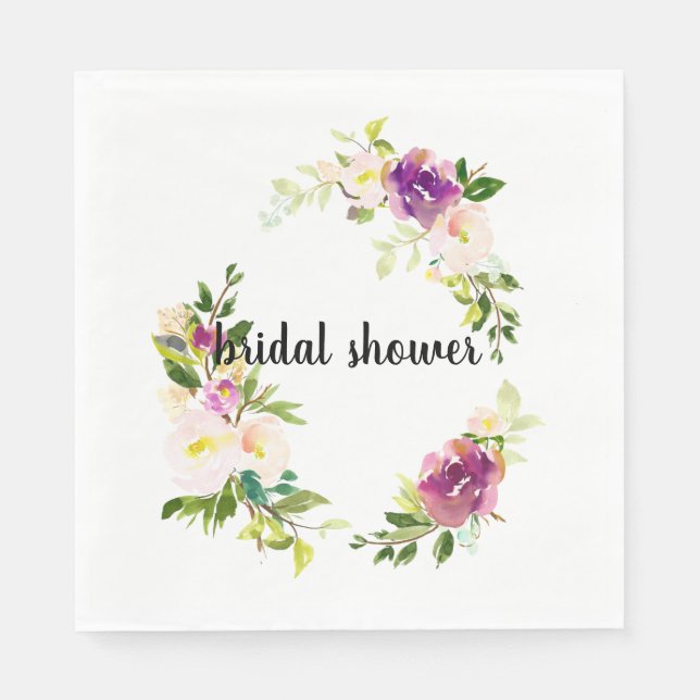 Burgundy Pink Floral Napkins (Front)