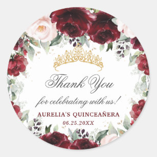 Thank You Classic Floral Flowers Sticker Labels Birthday Invitations Presents UK 