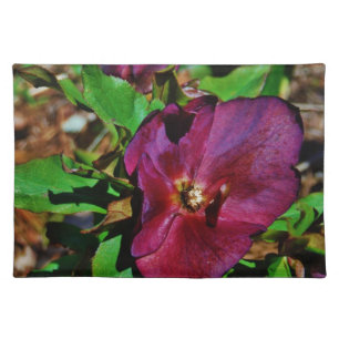 Burgundy Pink Lenten Rose Cloth Placemat