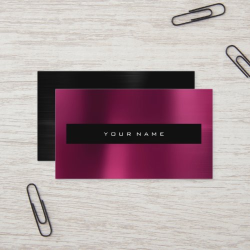 Burgundy Pink Metallic Black Fashion Stylist Business Card