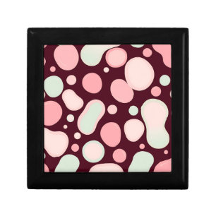 Burgundy Pink Mint Organic Blob Pattern Abstract Gift Box