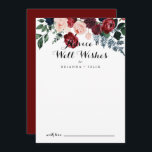 Burgundy Pink Navy Floral Wedding Well Wishes  Advice Card<br><div class="desc">This burgundy pink navy floral wedding well wishes advice card is perfect for a rustic wedding. The design features watercolor pink, blush, navy, blue and burgundy peonies, roses with green foliage neatly assembled into elegant bouquets. These cards are perfect for a wedding, bridal shower, baby shower, graduation party & more....</div>
