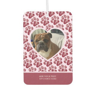 Burgundy Pink Paw Print Dog Heart Photo Air Freshe Air Freshener