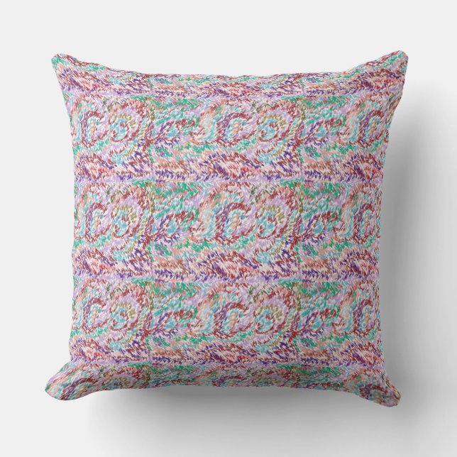 Burgundy, pink, purple, sea green, brown Pillow (Front)