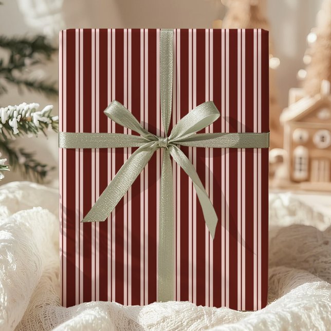 Burgundy Pink Striped Wrapping Paper (Creator Uploaded)