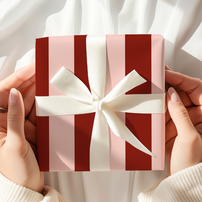 Burgundy Pink Striped Wrapping Paper (Creator Uploaded)