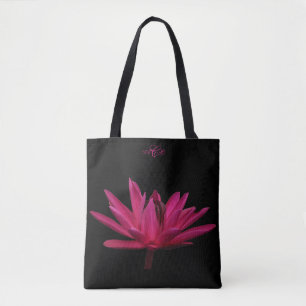 Burgundy Pink Water Lily All-Over-Print Tote Bag