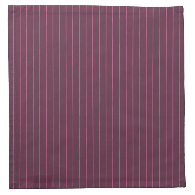 Burgundy pinstripes cloth napkin (Front)