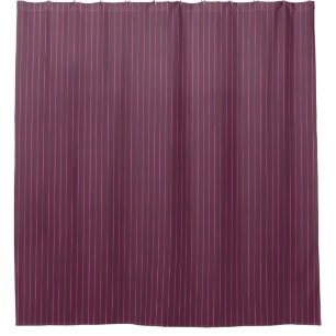 Burgundy pinstripes shower curtain
