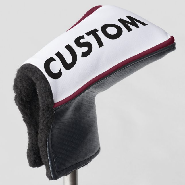 BURGUNDY Piping Custom Golf Putter Headcover Blank (3/4 Front)
