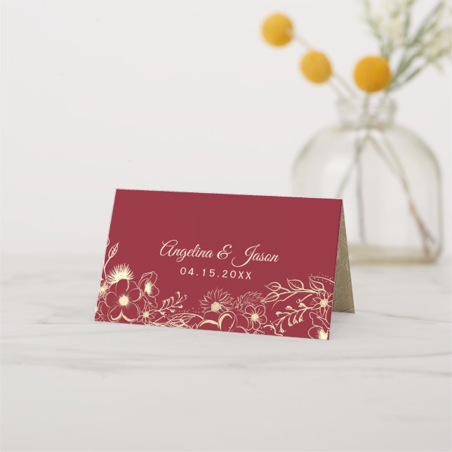 Burgundy Place Card (Front)