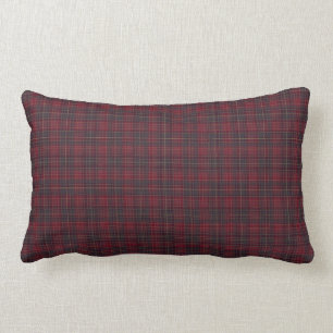 Burgundy Plaid Mix and Match Lumbar Pillow