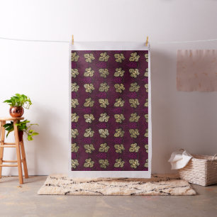Burgundy Plum and Gold Wine themed Fabric