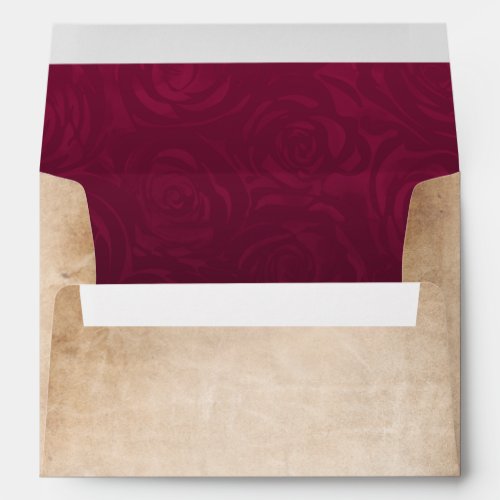 Burgundy Plum Elegant Parchment Return Address Envelope