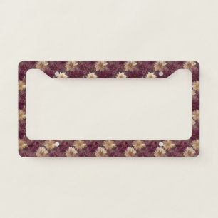Burgundy Poinsettia Christmas Pattern (6) License Plate Frame