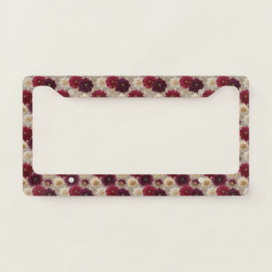 Burgundy Poinsettia Christmas Pattern (7) License Plate Frame
