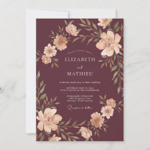 Burgundy Polished Harvest Wedding Invitation