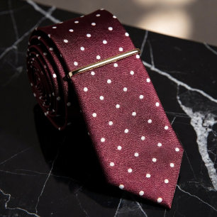 Burgundy Polka Dot Neck Tie