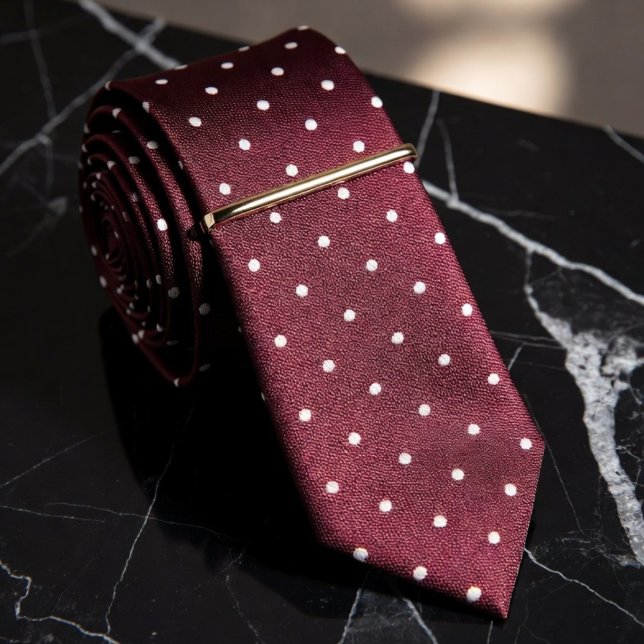 Burgundy Polka Dot Neck Tie (Creator Uploaded)