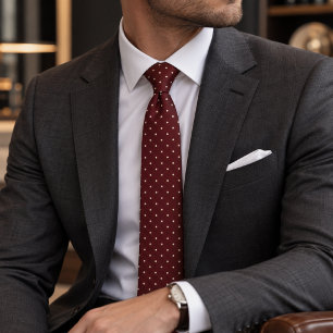 Burgundy Polka Dot Neck Tie
