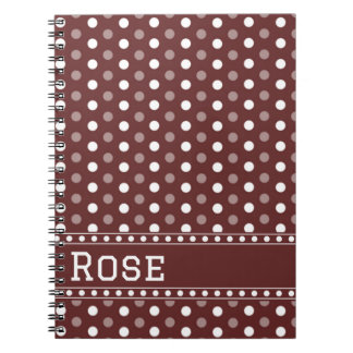 Burgundy Polka Dot Notebook