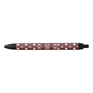 Burgundy Polka Dot Pen