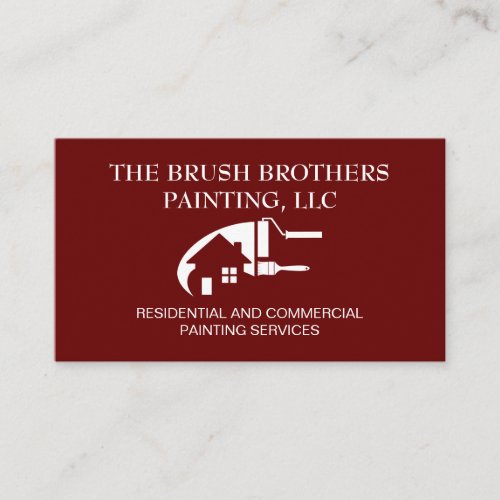 Burgundy Professional House Painter Business Card
