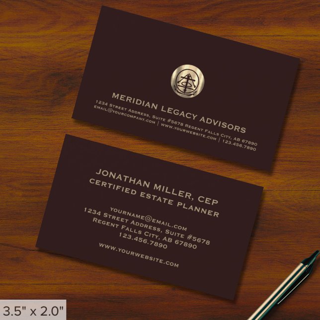 Burgundy Professional Luxury Logo Business Card (Creator Uploaded)