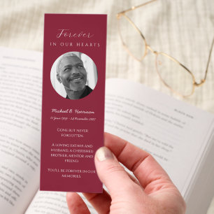 Burgundy Psalm 23 Funeral Prayer Card Bookmark