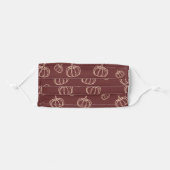 Burgundy Pumpkin Face Mask for Halloween or Fall (Front, Folded)