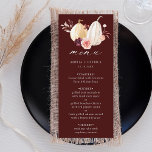 Burgundy Pumpkin Fall Autumn Wedding  Menu<br><div class="desc">This wedding menu features watercolor white and yellow pumpkins adorned with burgundy,  maroon,  and blush pink flowers over fall leaves.  For more advanced customization of this design,  please click the BLUE DESIGN TOOL BUTTON above!</div>