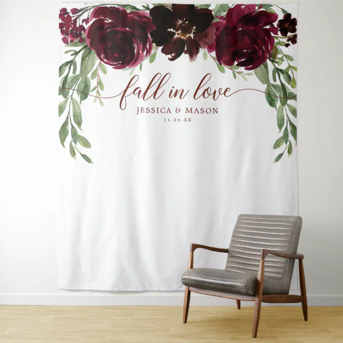 Bridal Shower backdrop Rustic Fall in Love rustic backdrop fall in love backdrop Autumn Bridal Shower PRINTED autumn