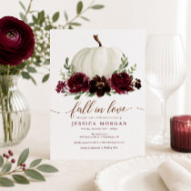 Burgundy Pumpkin Fall in Love Bridal Shower Invite