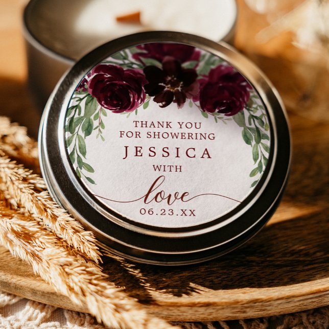 Burgundy Pumpkin Fall Shower Favor Sticker (Creator Uploaded)