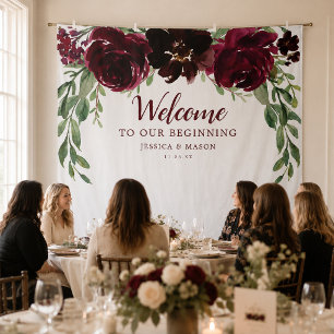 Burgundy Pumpkin Wedding Backdrop Photo Booth