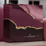 Burgundy Purple Agate Geode Gold Monogram<br><div class="desc">Burgundy - Purple and Gold Foil Agate Geode Monogram Beautiful Elegant Script Name Binder. This makes the perfect sweet 16, 13th, 15th, 16th, 18th, 21st, 30th, 40th, 50th, 60th, 70th, 80th, 90th, 100th birthday, wedding, bridal shower, anniversary, baby shower, graduation or bachelorette party gift for someone decorating her room in...</div>